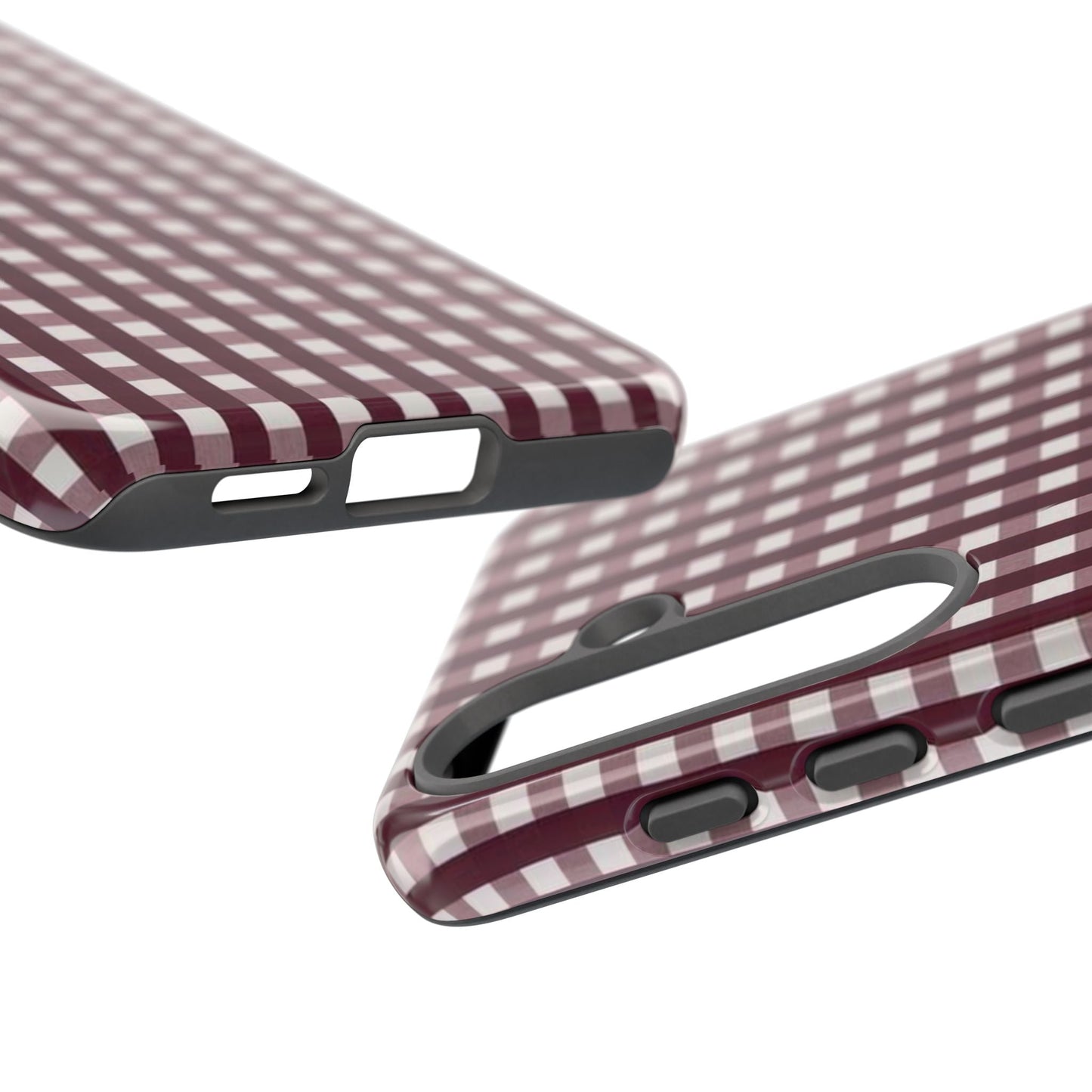 Burgundy Gingham Phone Case - SmartHomeGoodies