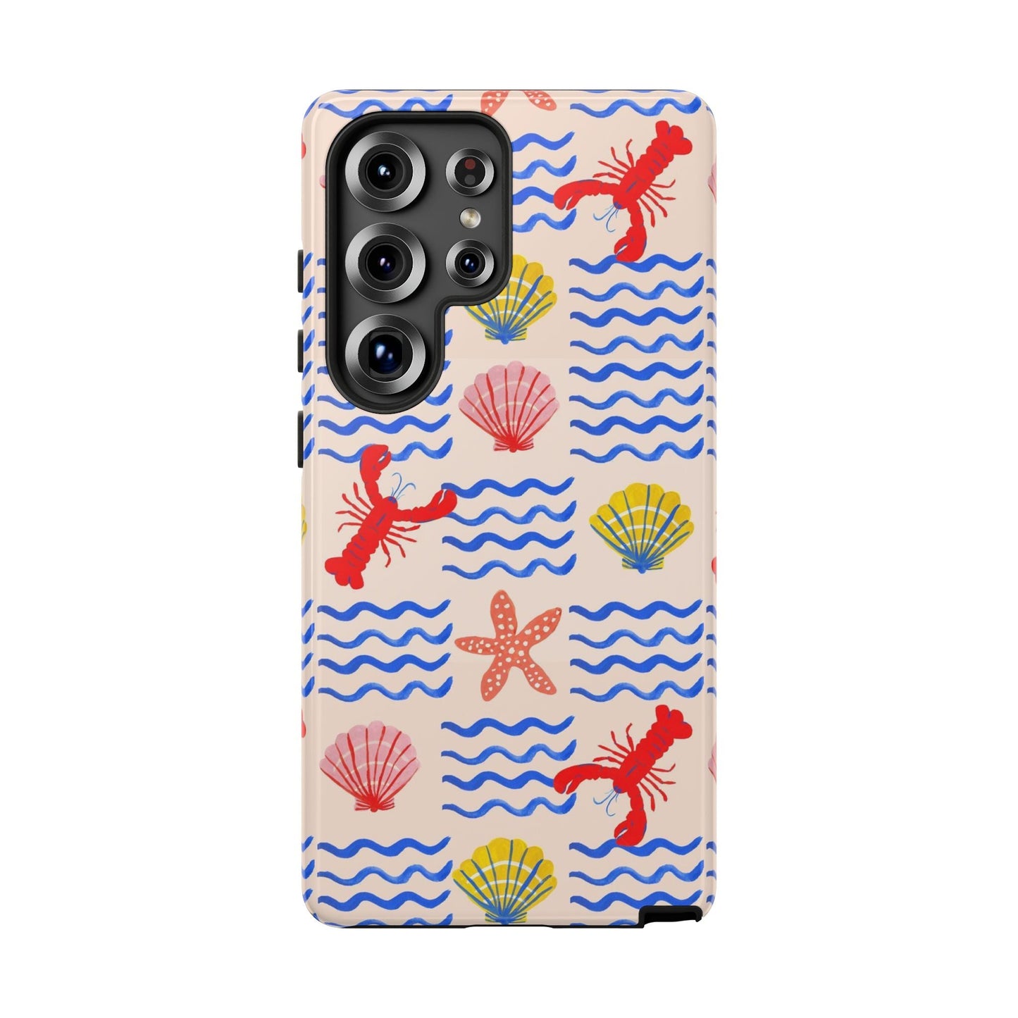 Lobster in Waves Phone Case with shells - SmartHomeGoodies