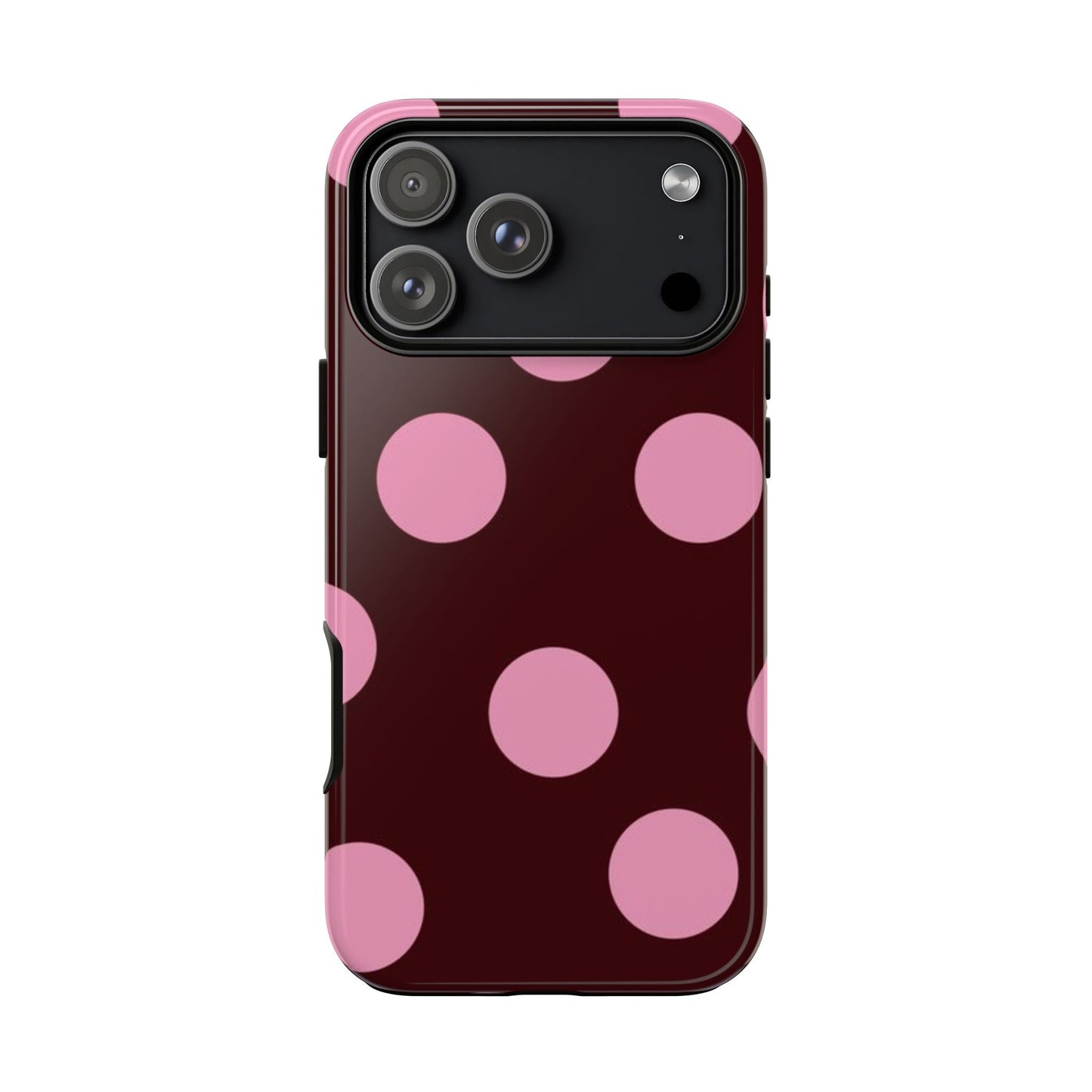 Maroon Pink Polka Dots phone case - SmartHomeGoodies
