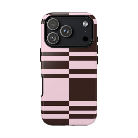 Rosé Nougat Phone Case | Pink Chocolate Plaid - SmartHomeGoodies