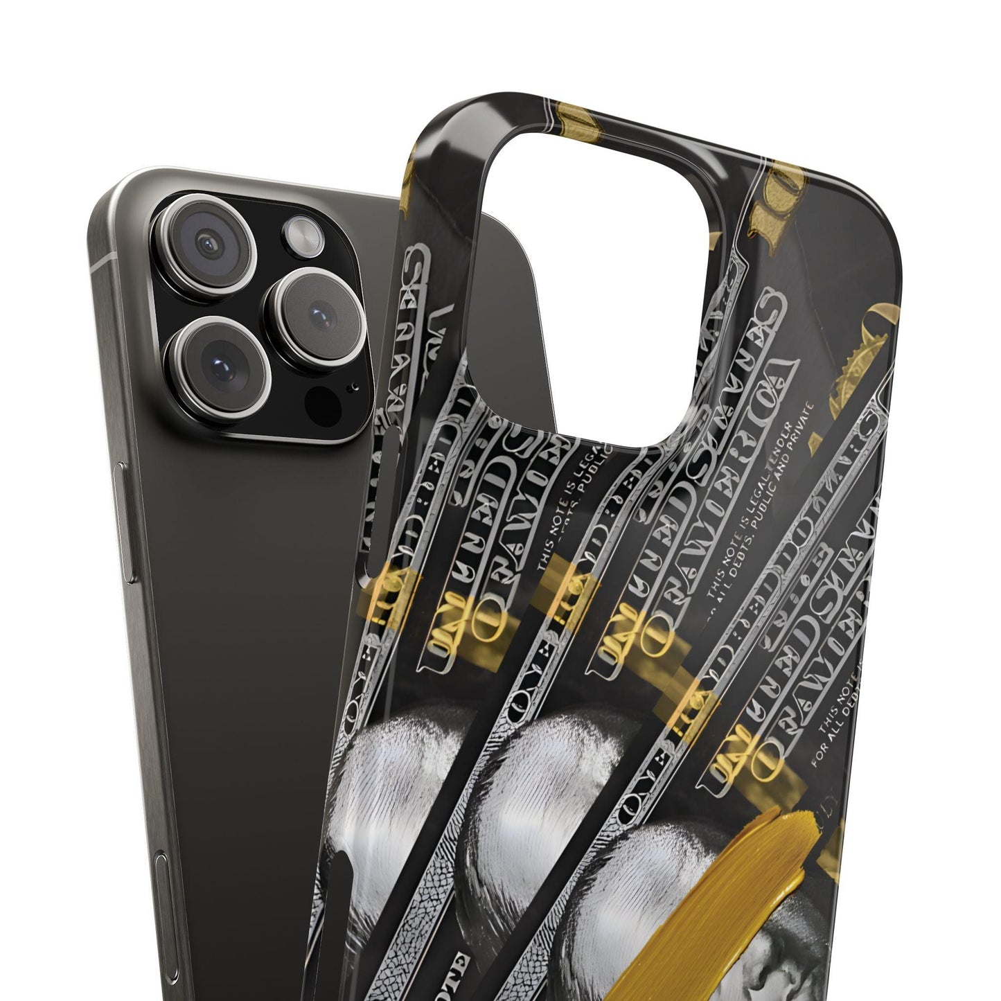 100 US Dollar Slim iPhone Case in Black & Gold - SMARTHOMEGOODIES - SmartHomeGoodies