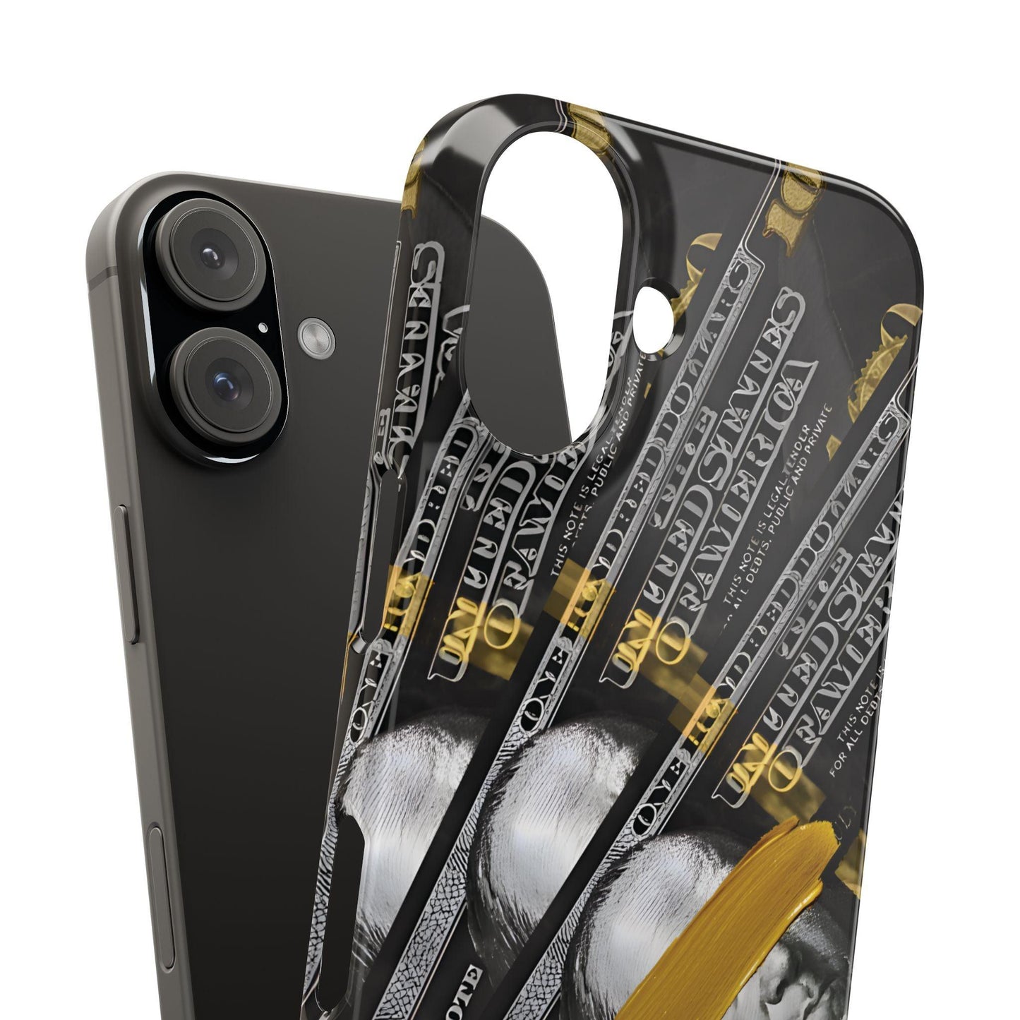 100 US Dollar Slim iPhone Case in Black & Gold - SMARTHOMEGOODIES - SmartHomeGoodies
