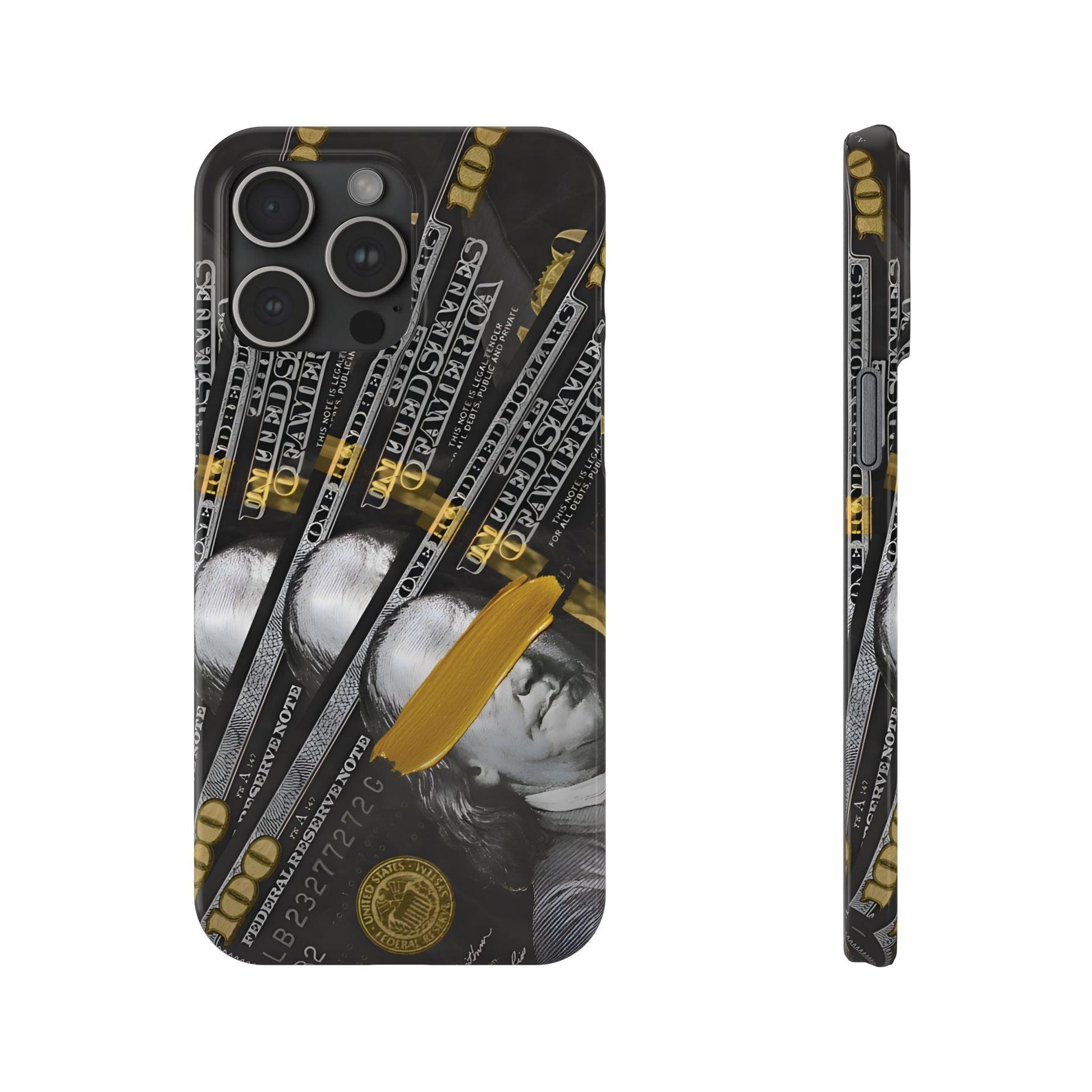 100 US Dollar Slim iPhone Case in Black & Gold - SMARTHOMEGOODIES - SmartHomeGoodies