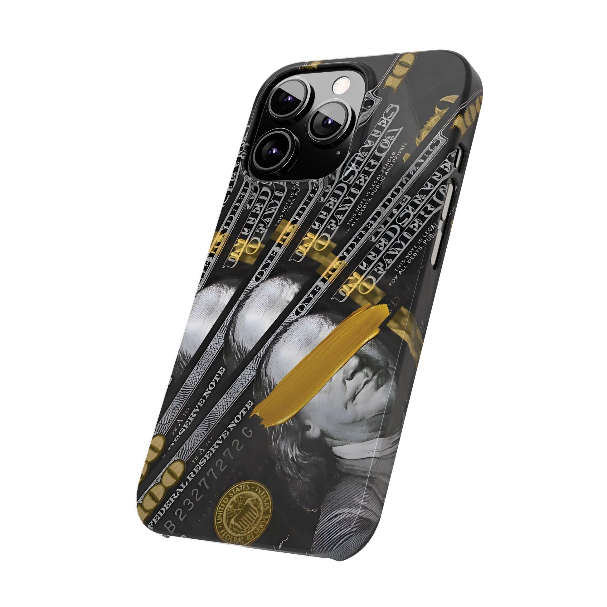 100 US Dollar Slim iPhone Case in Black & Gold - SMARTHOMEGOODIES - SmartHomeGoodies