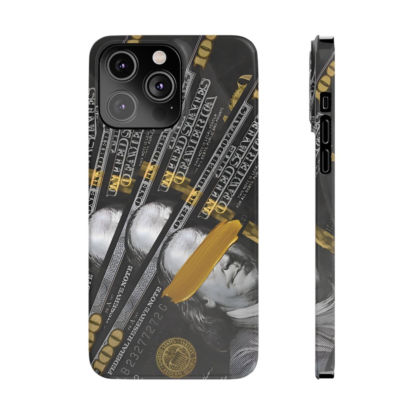 100 US Dollar Slim iPhone Case in Black & Gold - SMARTHOMEGOODIES - SmartHomeGoodies