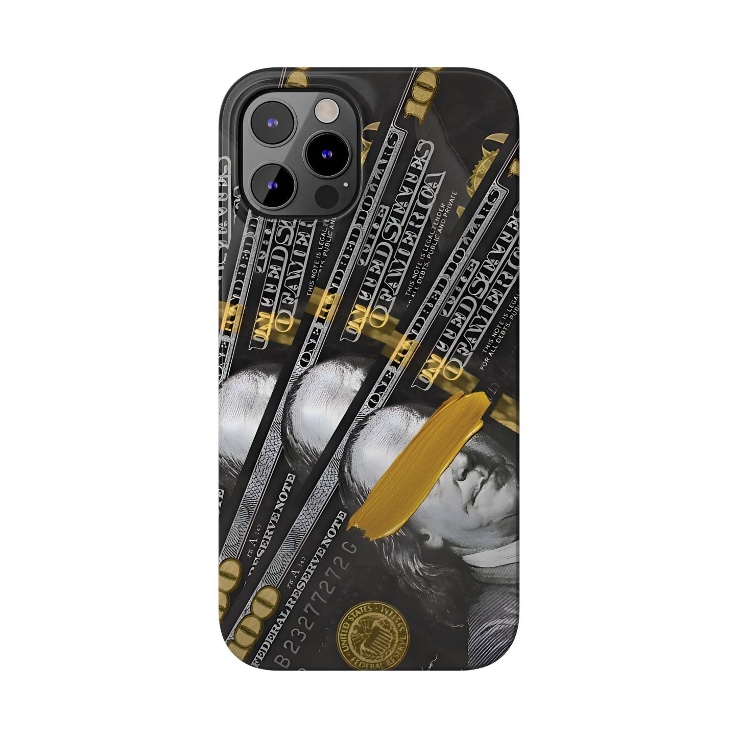 100 US Dollar Slim iPhone Case in Black & Gold - SMARTHOMEGOODIES - SmartHomeGoodies