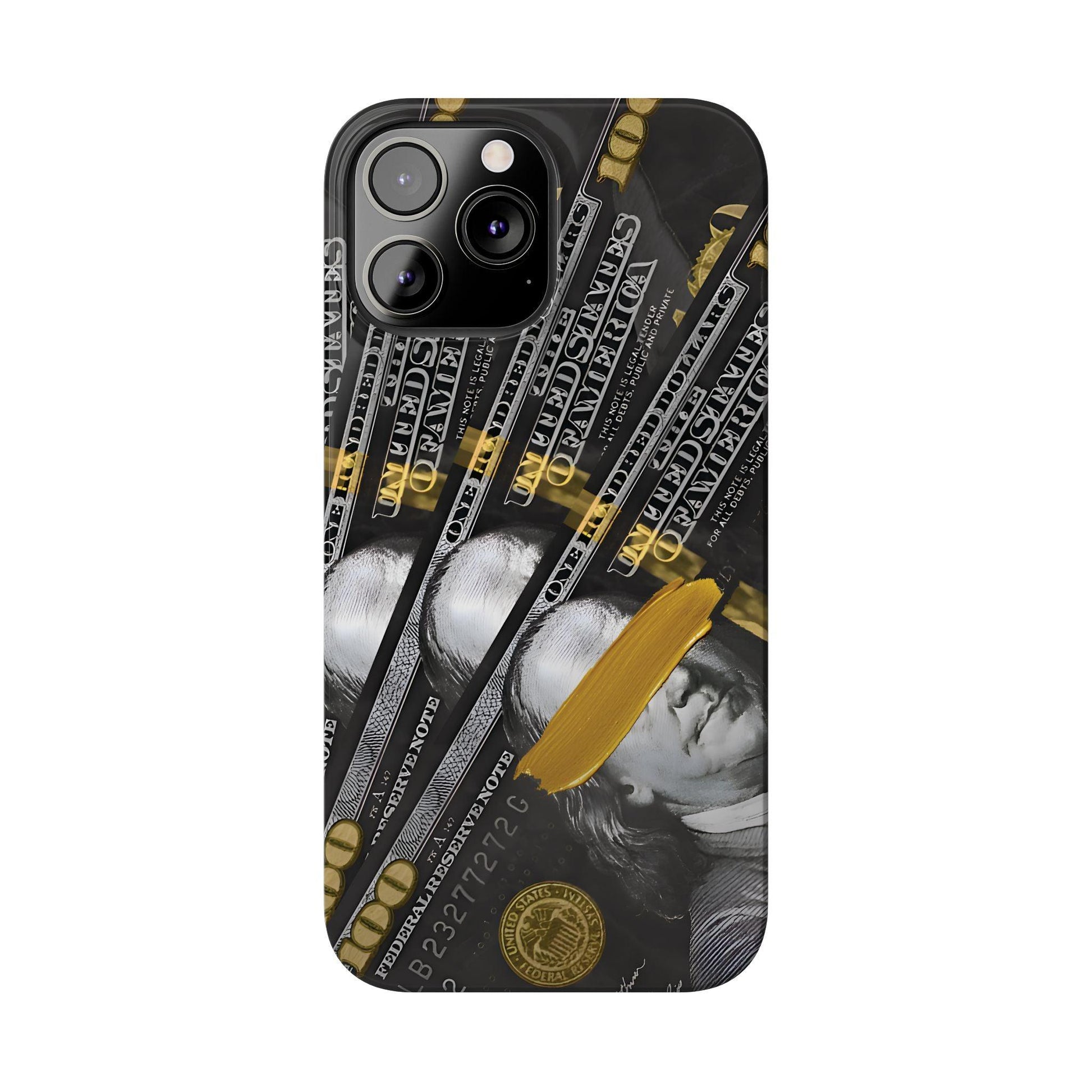 100 US Dollar Slim iPhone Case in Black & Gold - SMARTHOMEGOODIES - SmartHomeGoodies