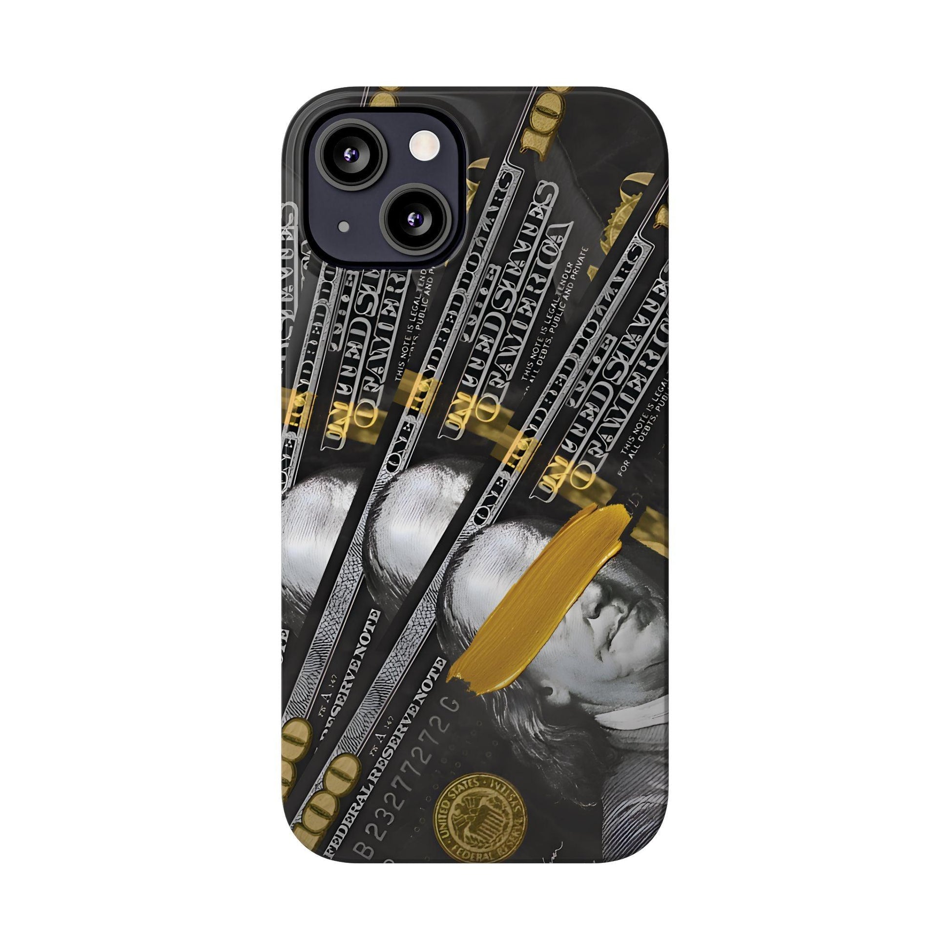 100 US Dollar Slim iPhone Case in Black & Gold - SMARTHOMEGOODIES - SmartHomeGoodies