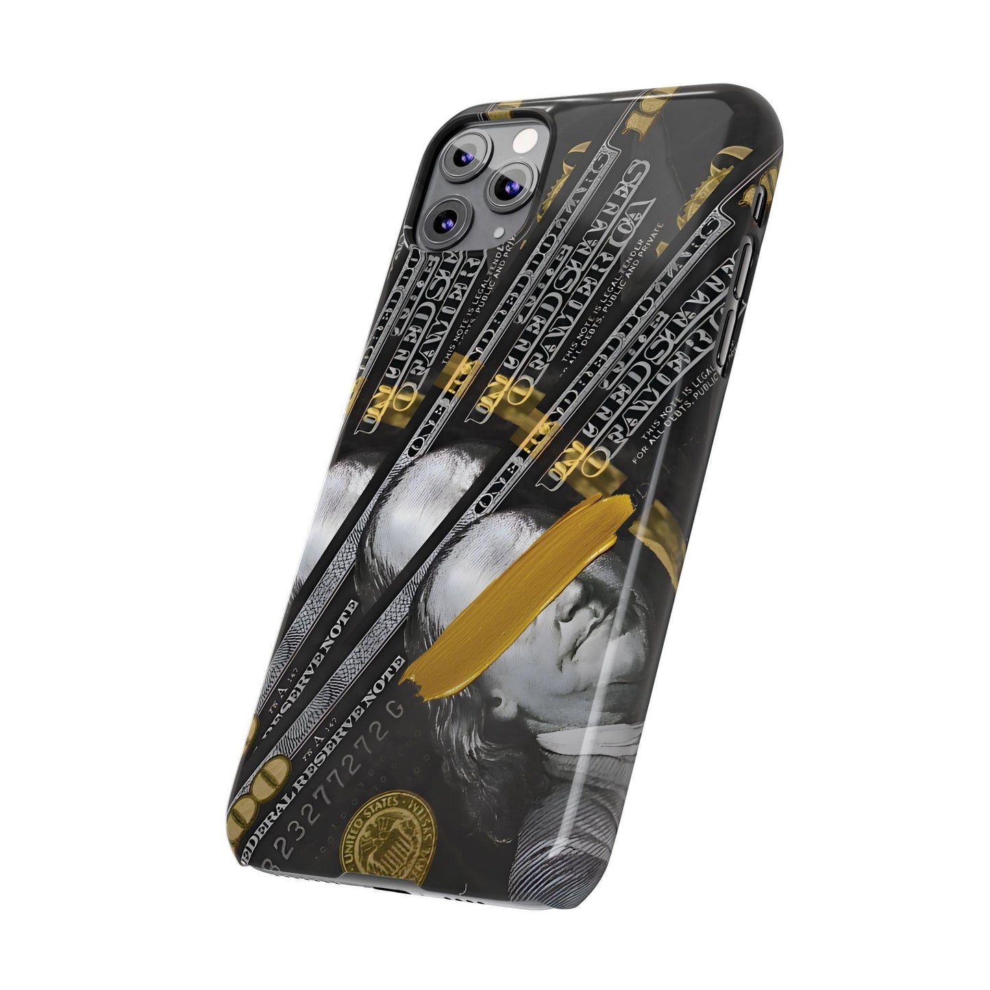 100 US Dollar Slim iPhone Case in Black & Gold - SMARTHOMEGOODIES - SmartHomeGoodies
