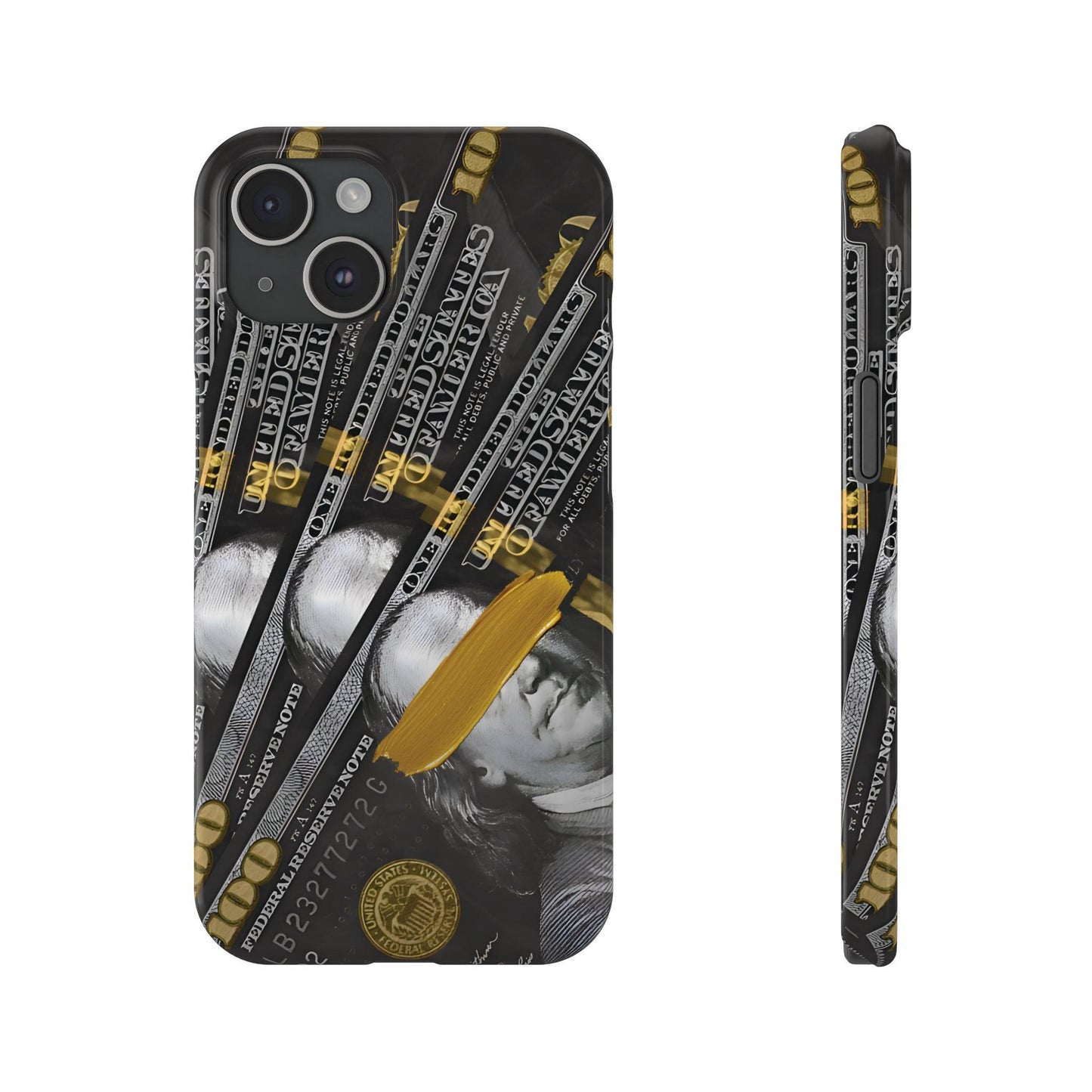 100 US Dollar Slim iPhone Case in Black & Gold - SMARTHOMEGOODIES - SmartHomeGoodies