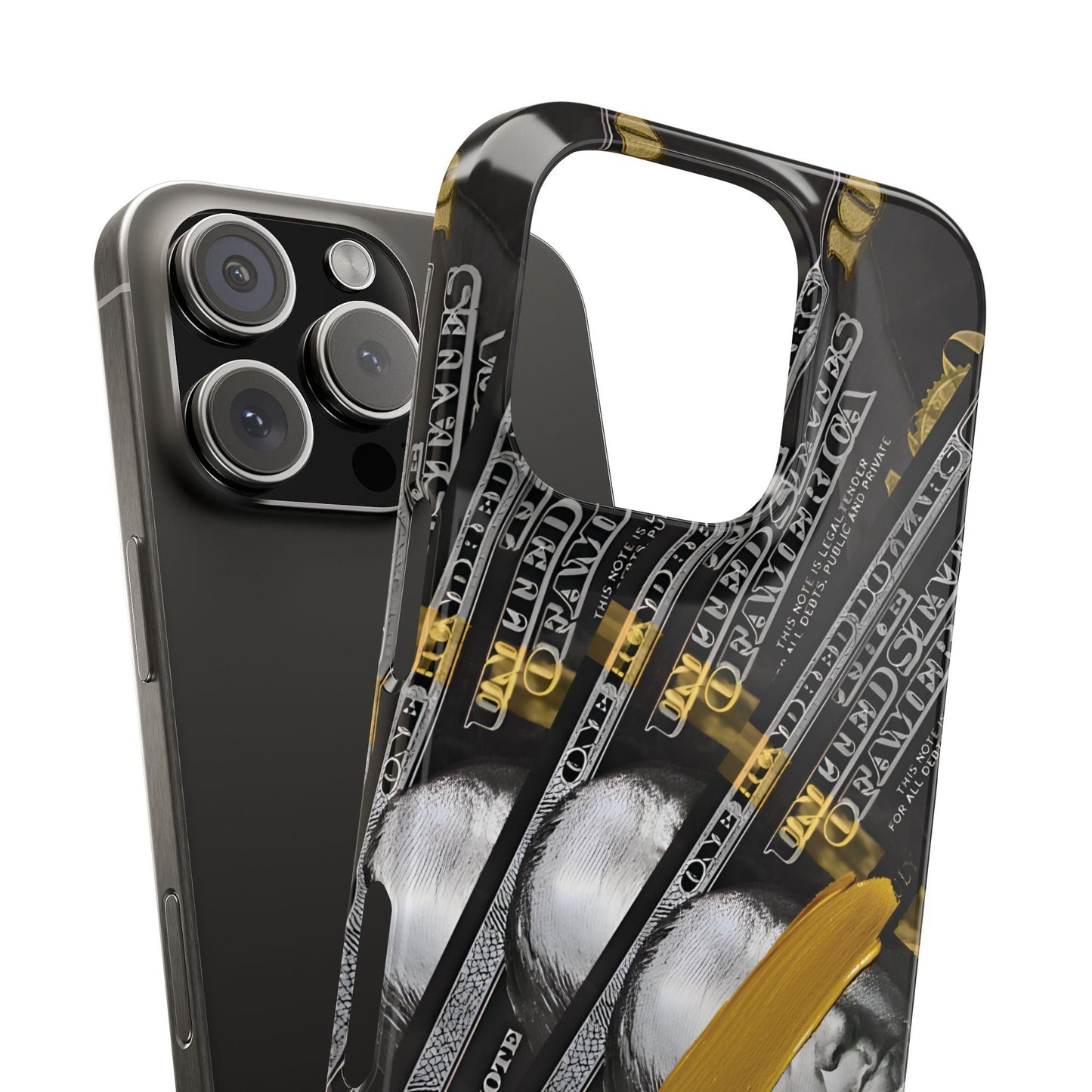 100 US Dollar Slim iPhone Case in Black & Gold - SMARTHOMEGOODIES - SmartHomeGoodies