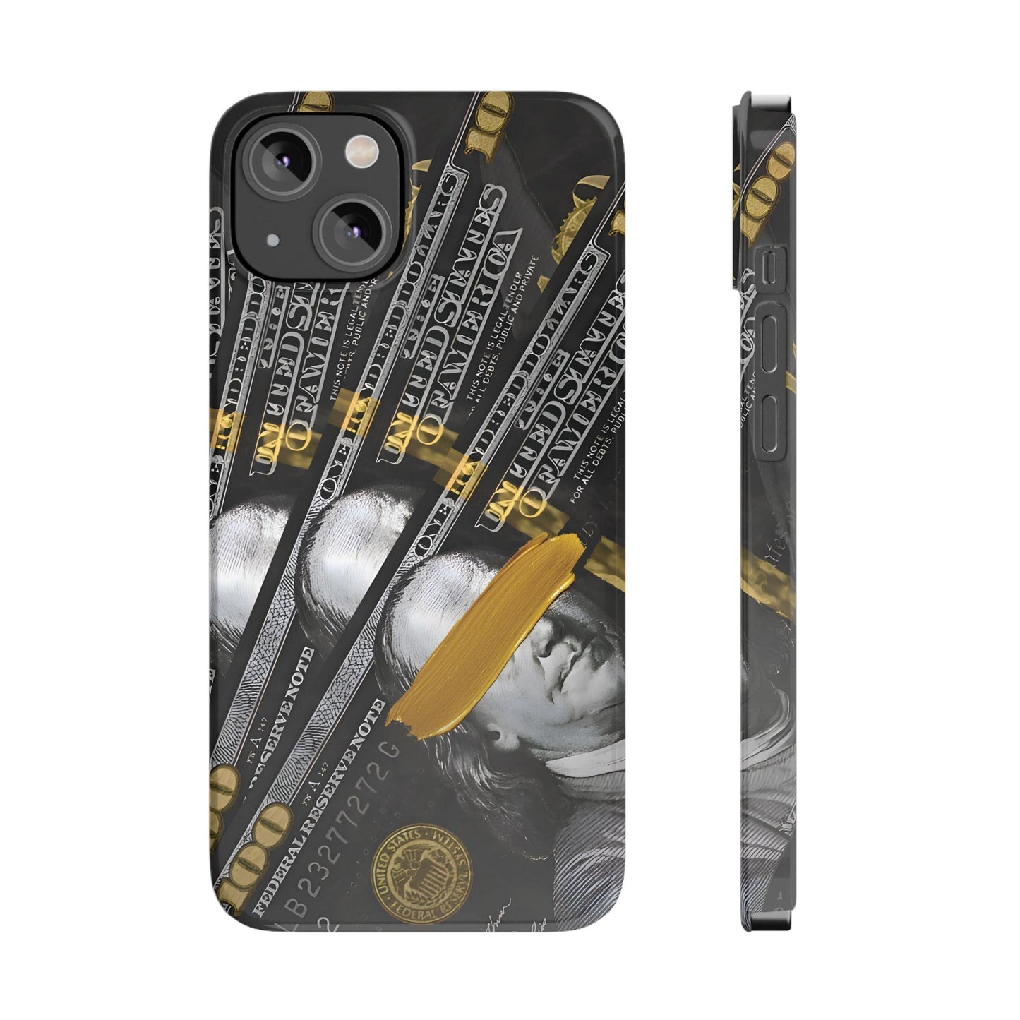 100 US Dollar Slim iPhone Case in Black & Gold - SMARTHOMEGOODIES - SmartHomeGoodies