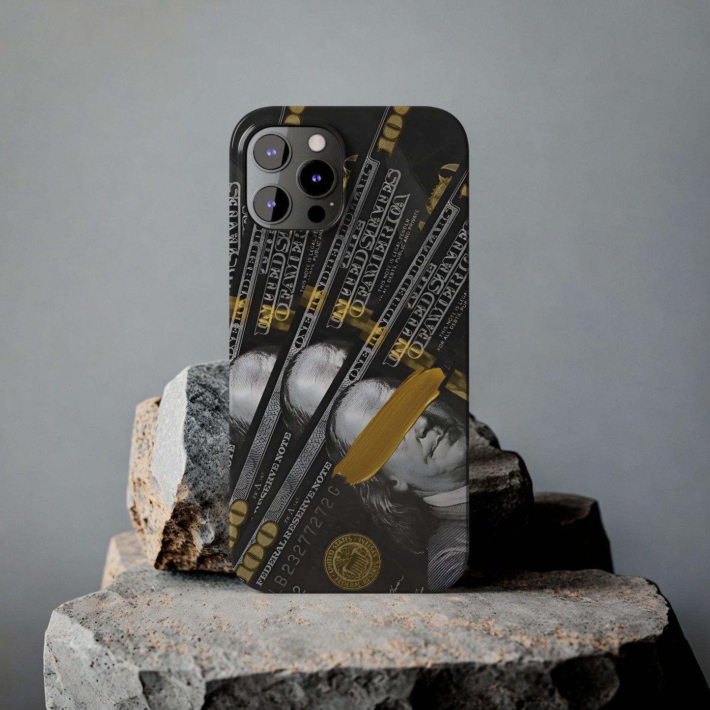 100 US Dollar Slim iPhone Case in Black & Gold - SMARTHOMEGOODIES - SmartHomeGoodies