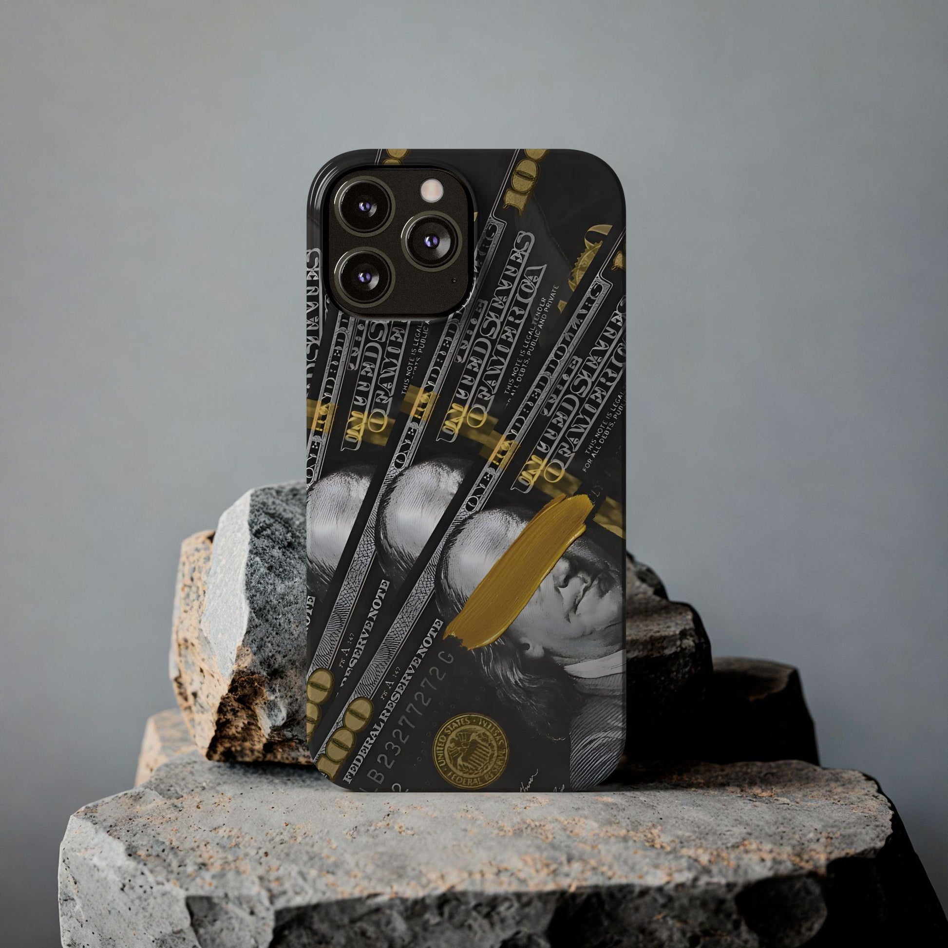 100 US Dollar Slim iPhone Case in Black & Gold - SMARTHOMEGOODIES - SmartHomeGoodies