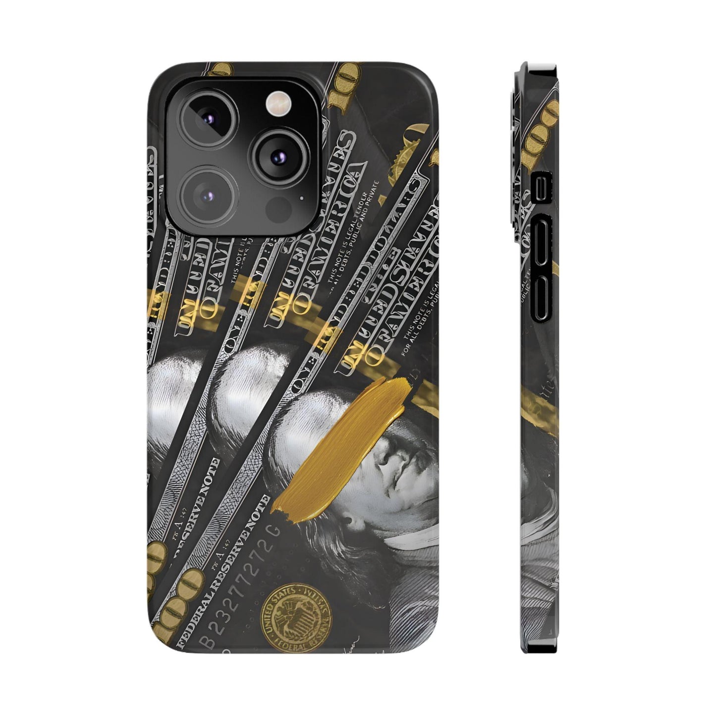 100 US Dollar Slim iPhone Case in Black & Gold - SMARTHOMEGOODIES - SmartHomeGoodies