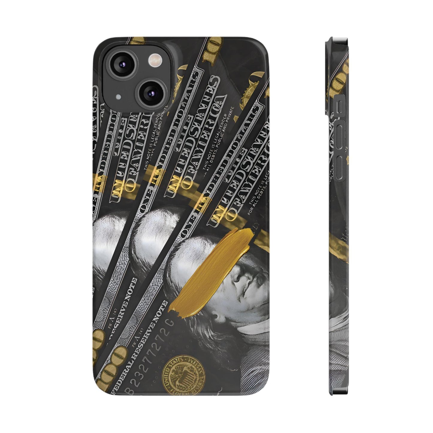 100 US Dollar Slim iPhone Case in Black & Gold - SMARTHOMEGOODIES - SmartHomeGoodies