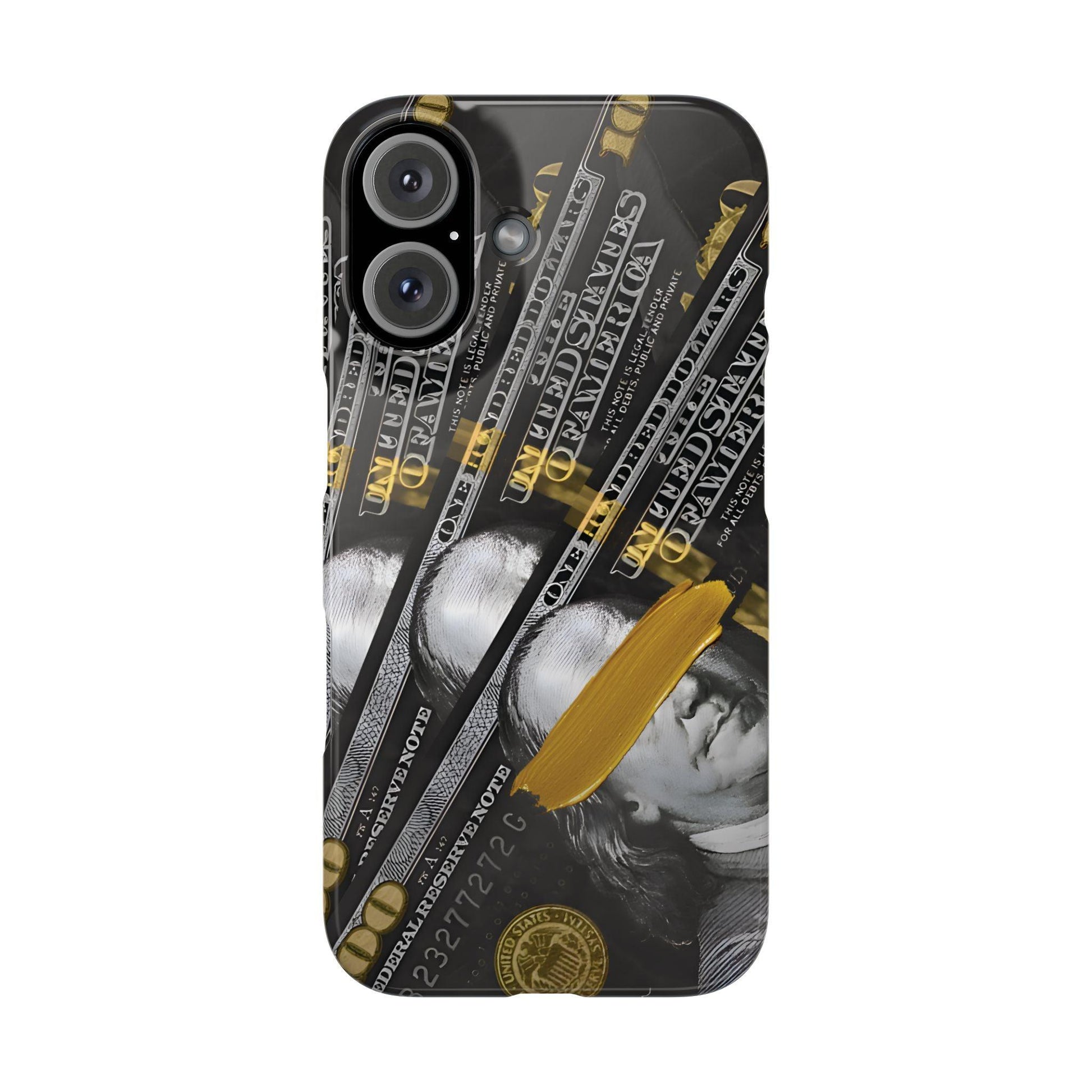 100 US Dollar Slim iPhone Case in Black & Gold - SMARTHOMEGOODIES - SmartHomeGoodies