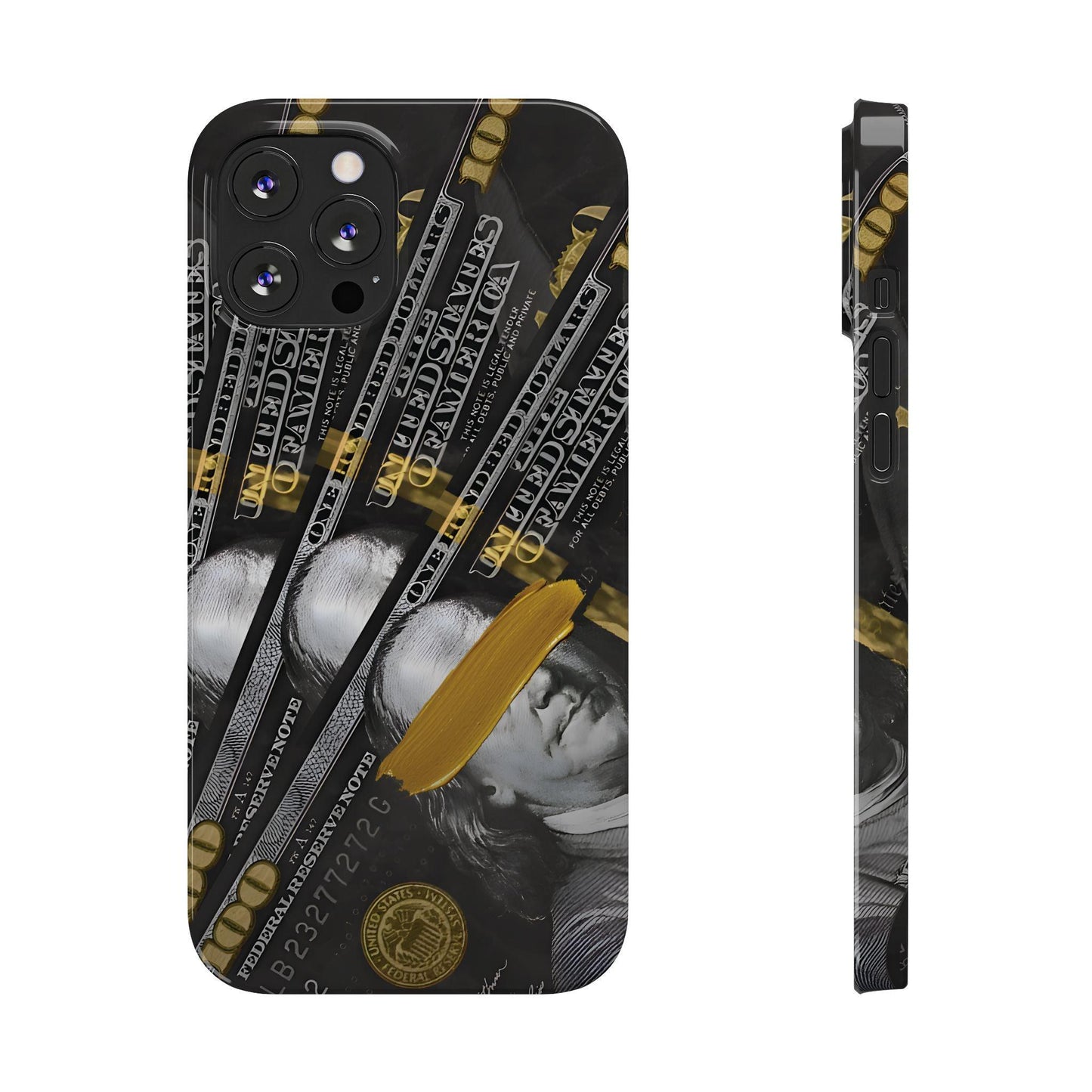 100 US Dollar Slim iPhone Case in Black & Gold - SMARTHOMEGOODIES - SmartHomeGoodies