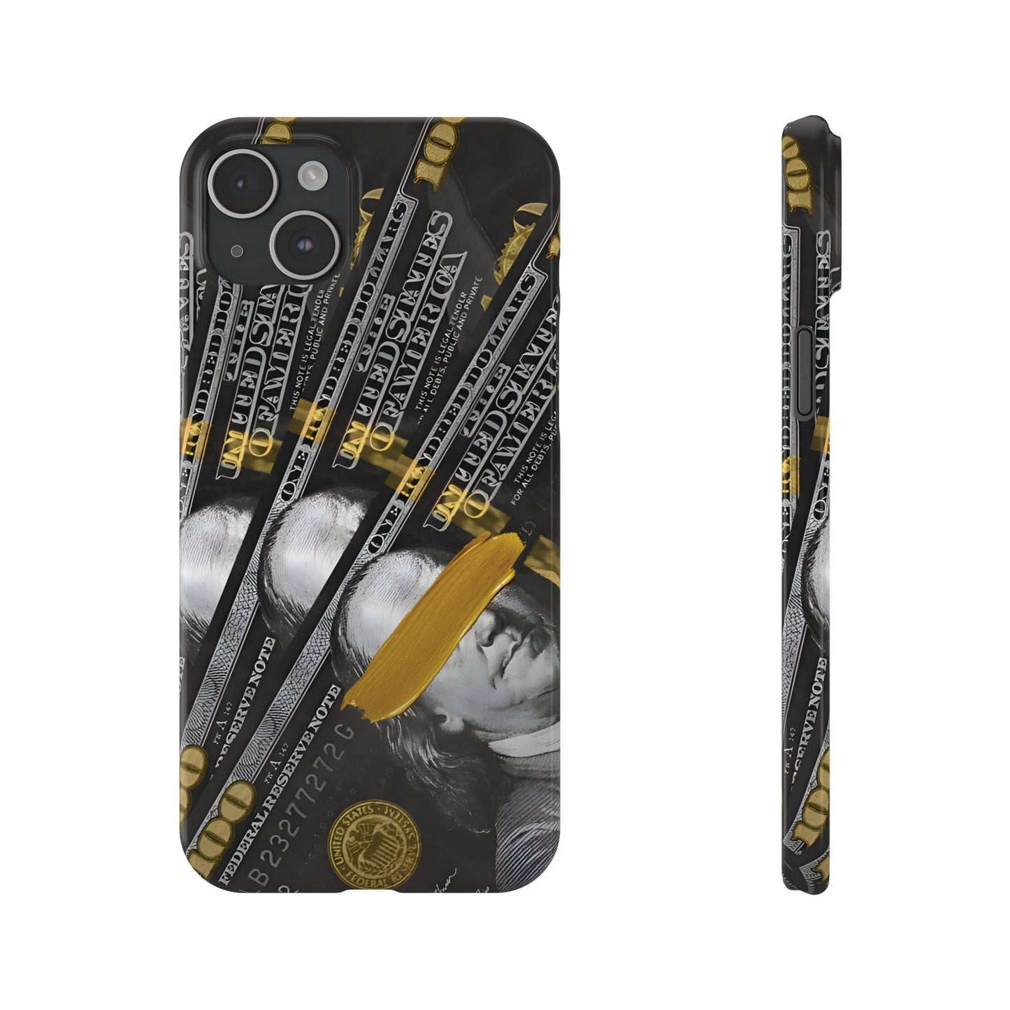 100 US Dollar Slim iPhone Case in Black & Gold - SMARTHOMEGOODIES - SmartHomeGoodies