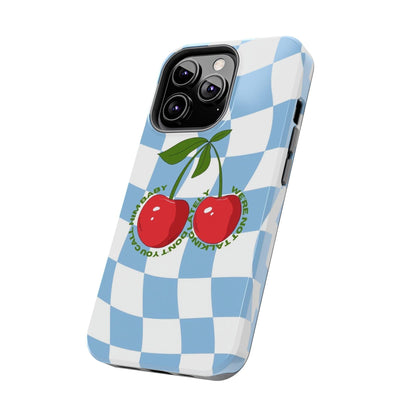 Cherry Gossip Check Tough iPhone Cases