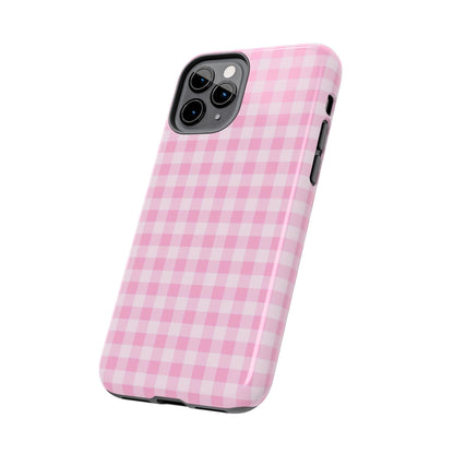 Pink Gingham Tough iPhone Cases