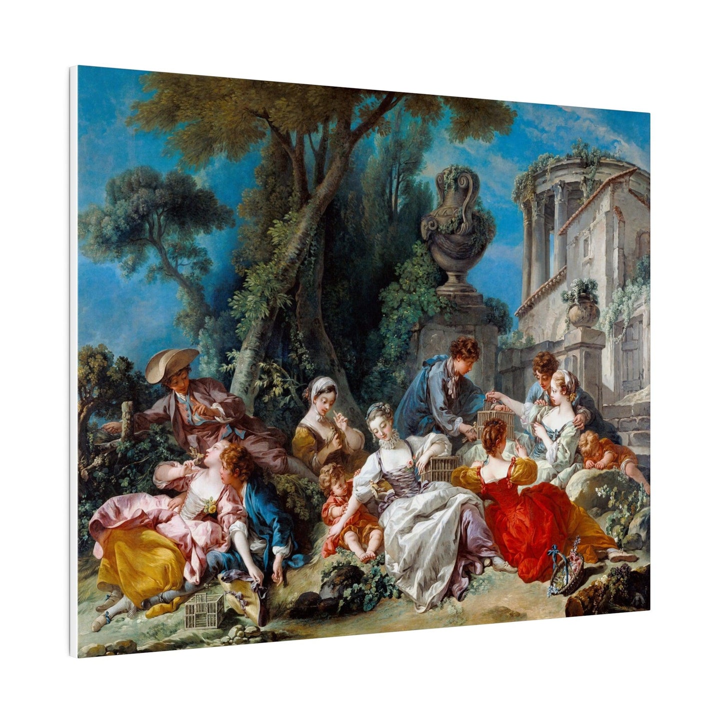 Francois Boucher's The Bird Catchers (1748) - Matte Canvas, Stretched, 0.75"