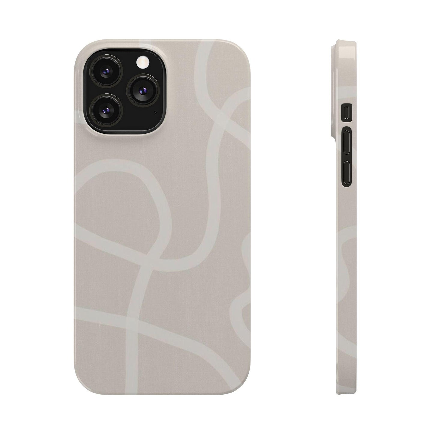 Luxe Minimalist Swirl - Cream Edition Slim iPhone Cases