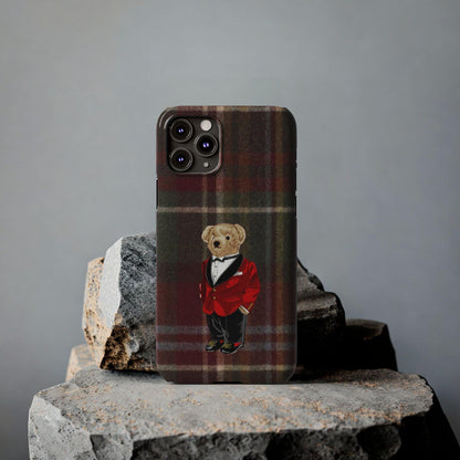 Dapper Bear Plaid Phone Case - Classic Tartan Polo Bear Design iPhone Cases