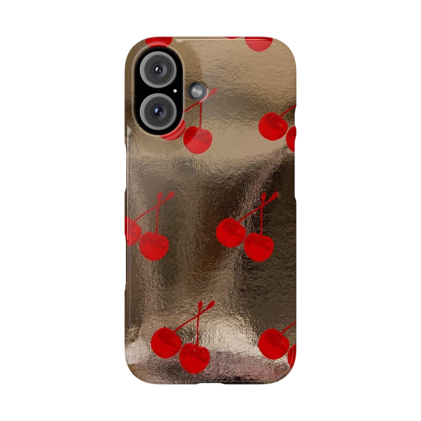 Golden Cherry Bliss Slim iPhone Cases