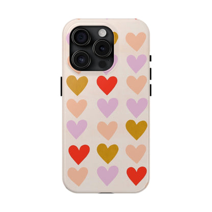 Cutesy Hearts Tough iPhone Cases