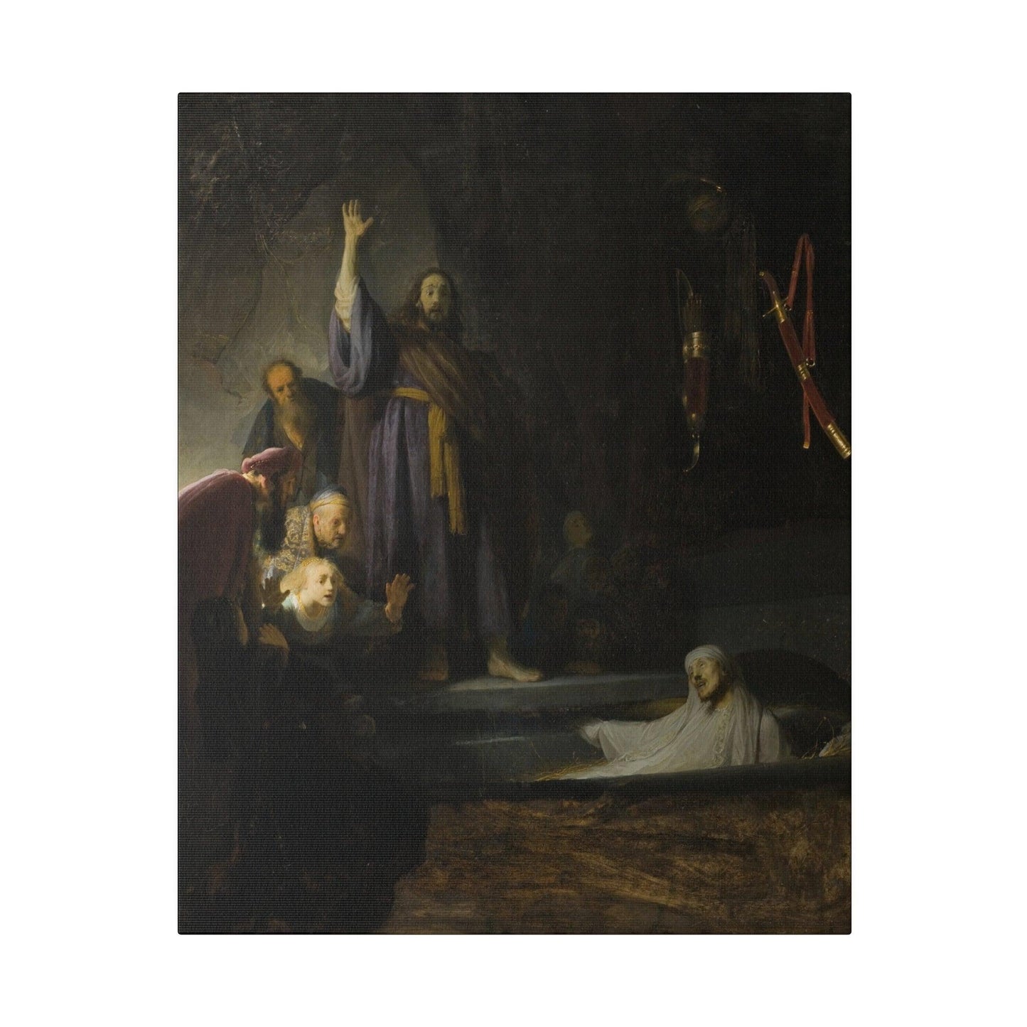 Rembrandt van Rijn's Raising of Lazarus Matte Canvas, Stretched 0.75