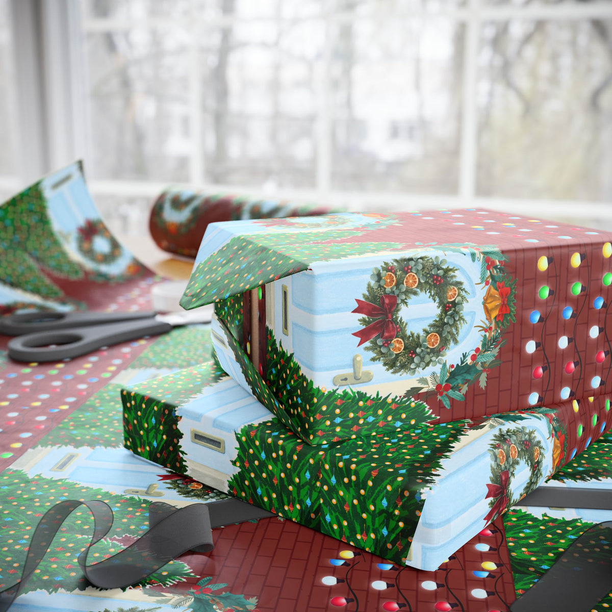 Home for Christmas Wrapping Paper Roll