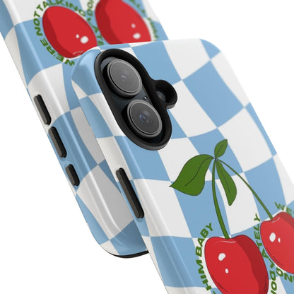 Cherry Gossip Check Tough iPhone Cases