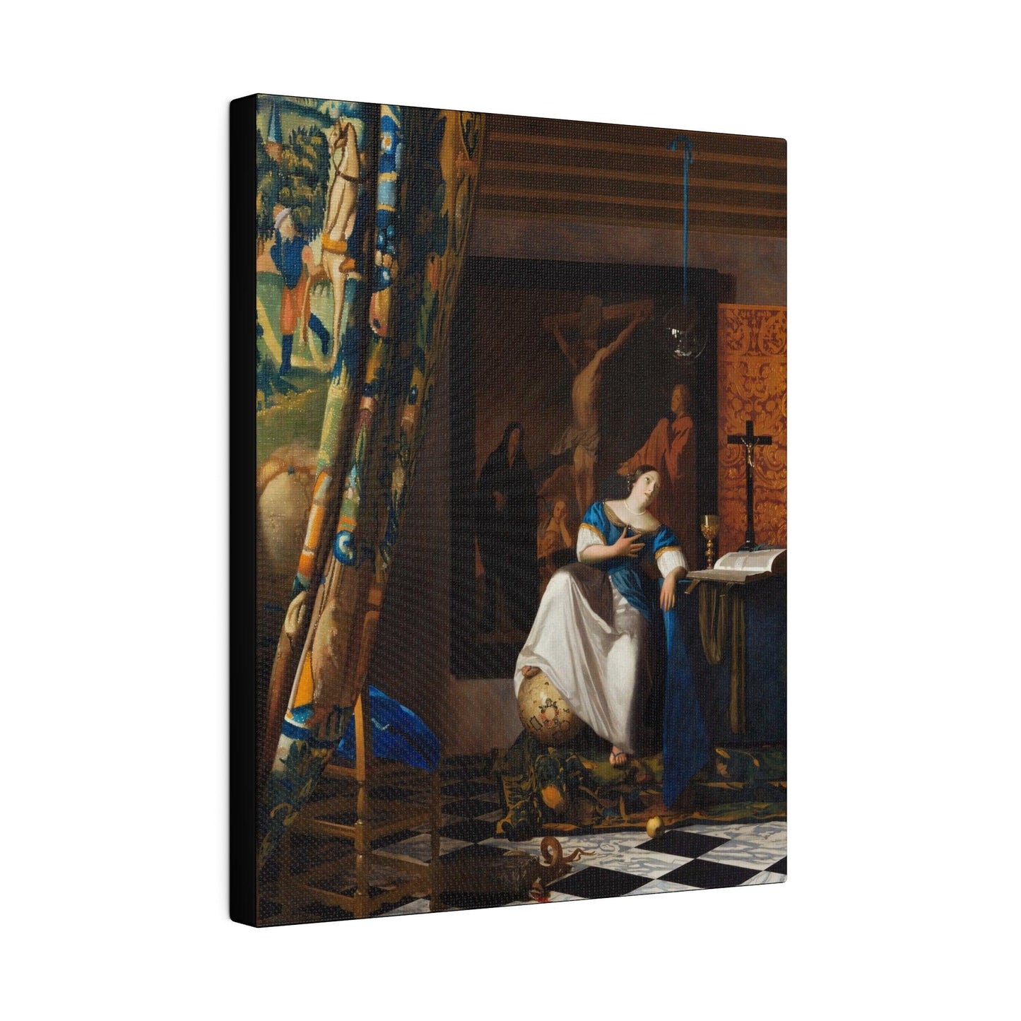 Allegory of the Catholic Faith circa 1670 by Johannes Vermeer on a Matte Canvas Stretched 0.75