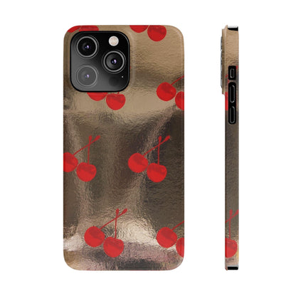 Golden Cherry Bliss Slim iPhone Cases