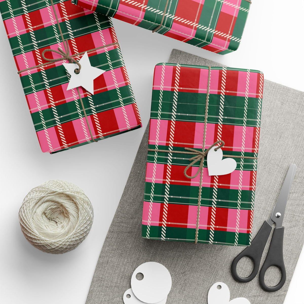 Miss Merry Tartan Christmas Gift Wrapping Paper