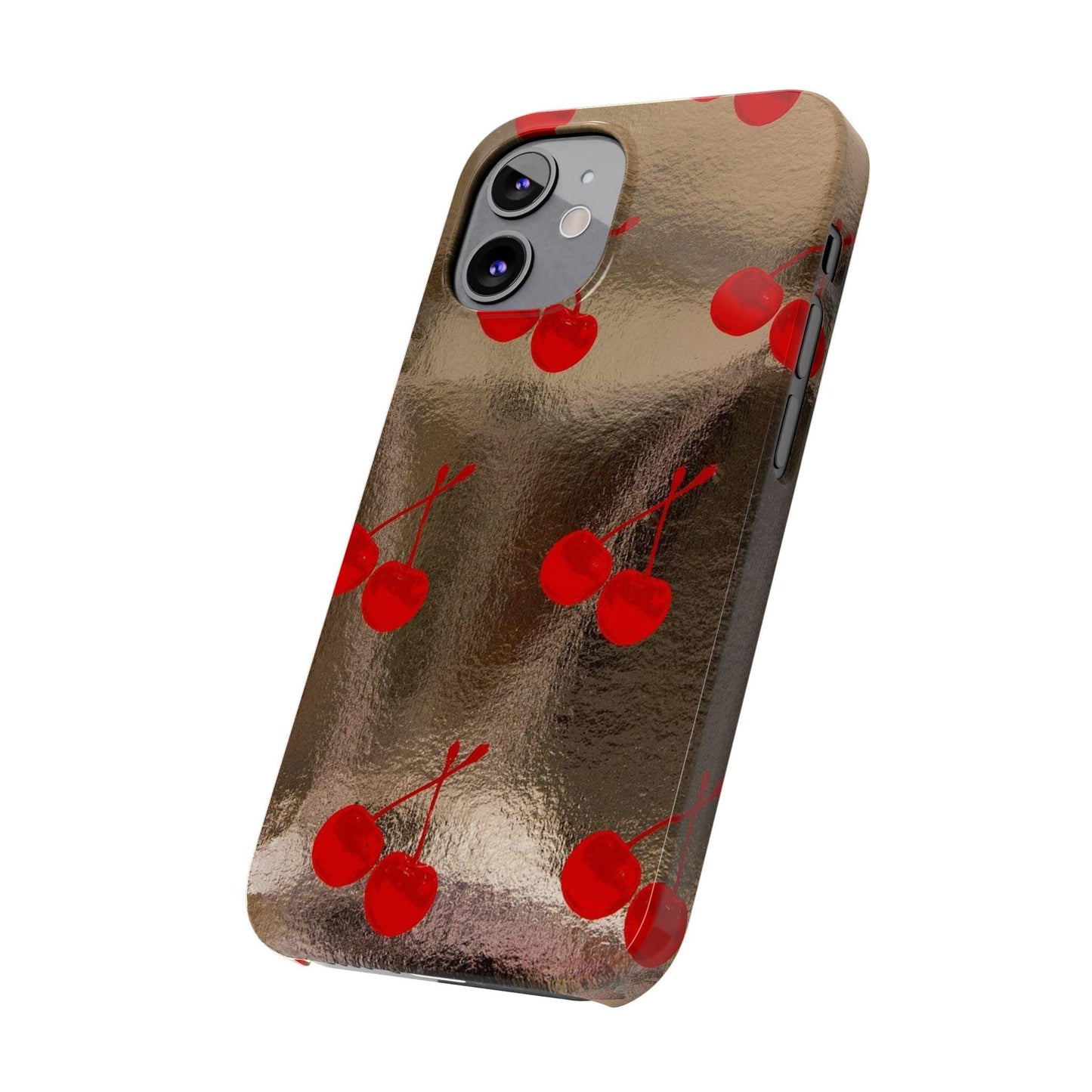 Golden Cherry Bliss Slim iPhone Cases