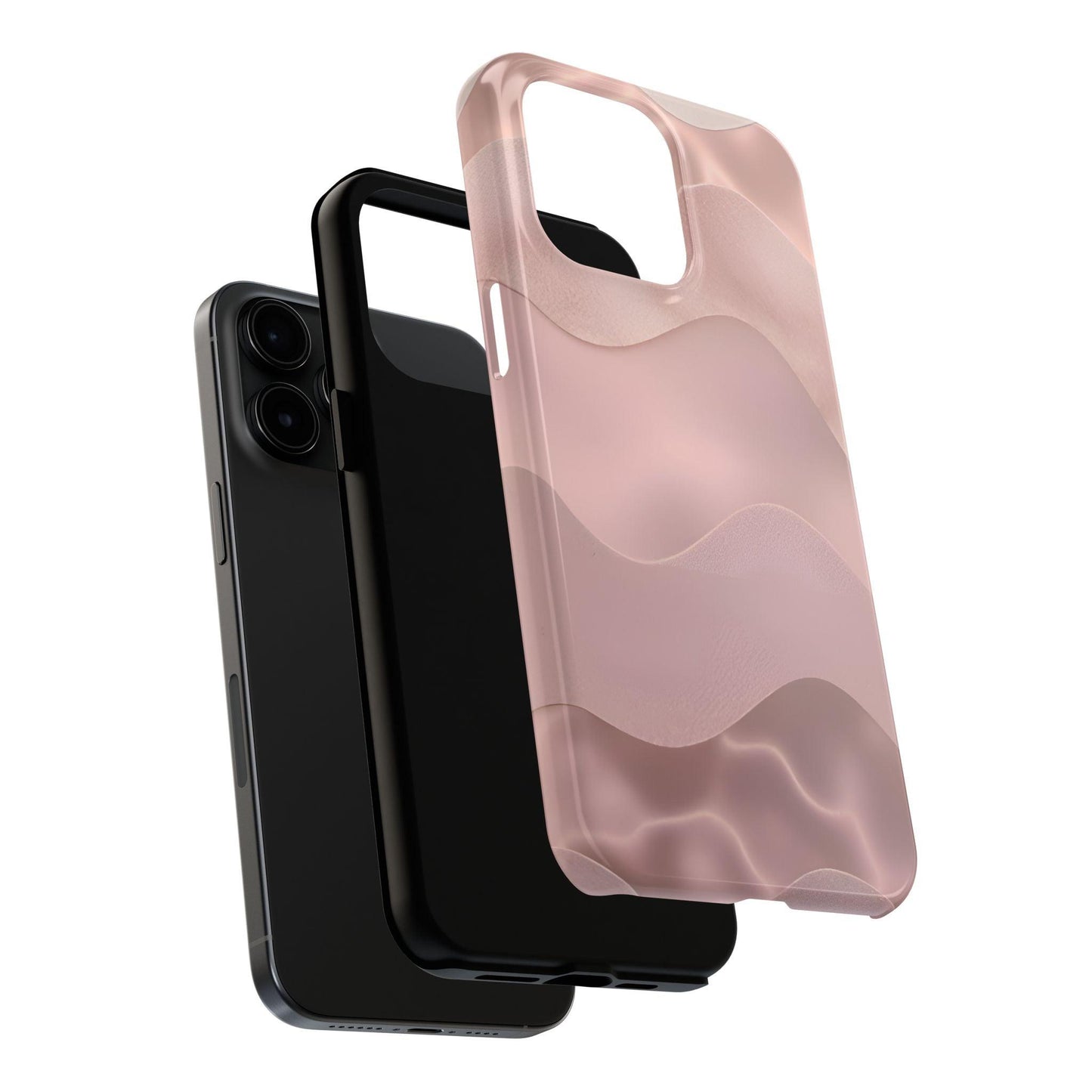 Blush Wave Satin Sandscape Tough iPhone Cases