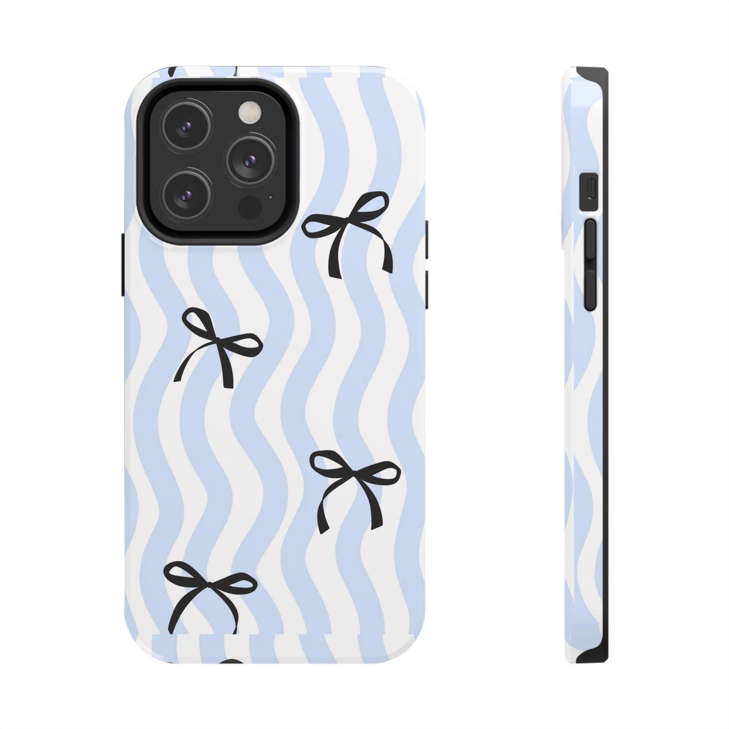 Bowtiful Blue Wavy Bliss Tough iPhone Cases