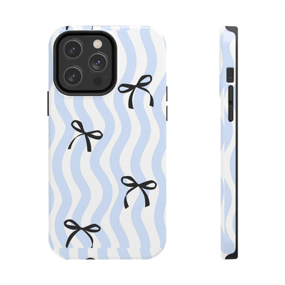 Bowtiful Blue Wavy Bliss Tough iPhone Cases