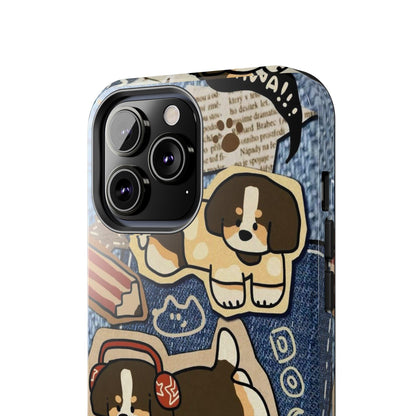 Puppy Pals Denim Vibes Tough iPhone Cases