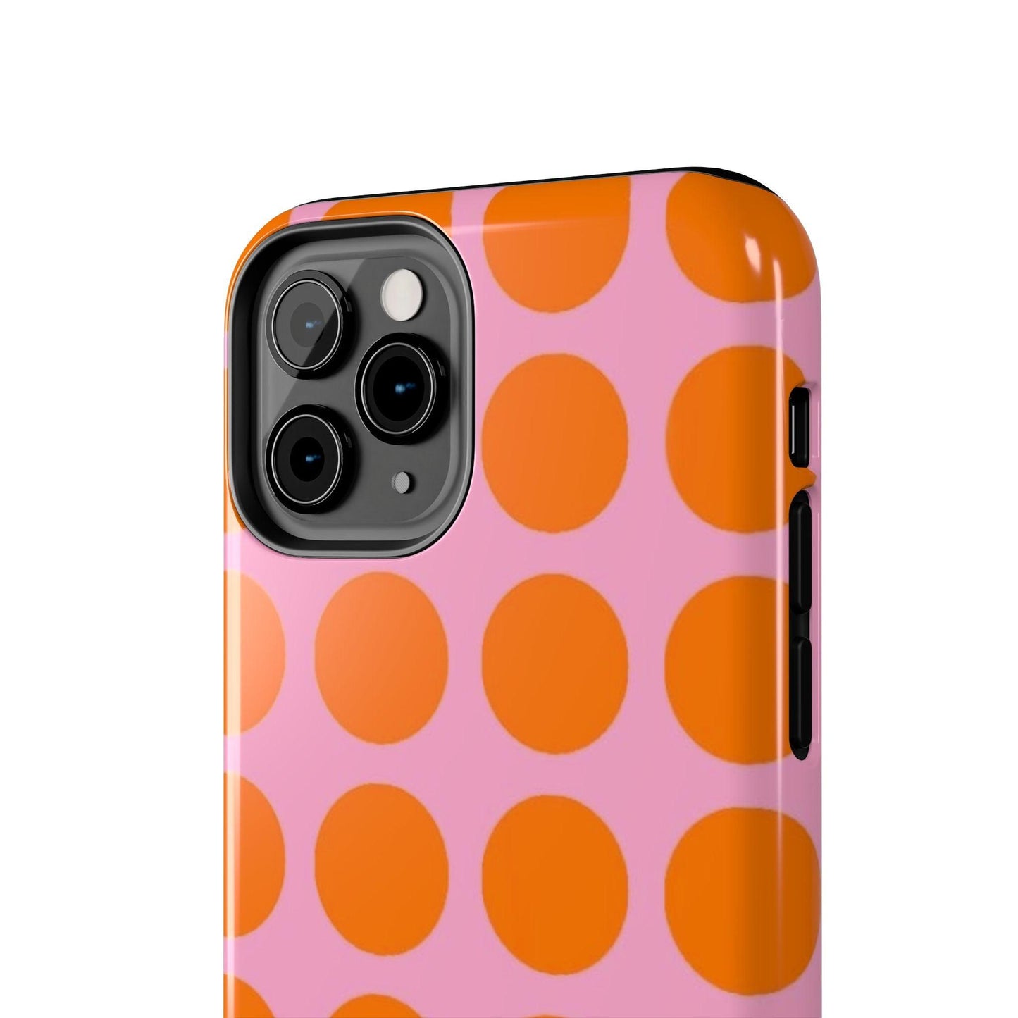 Orange Dots on Pink Tough Phone Cases