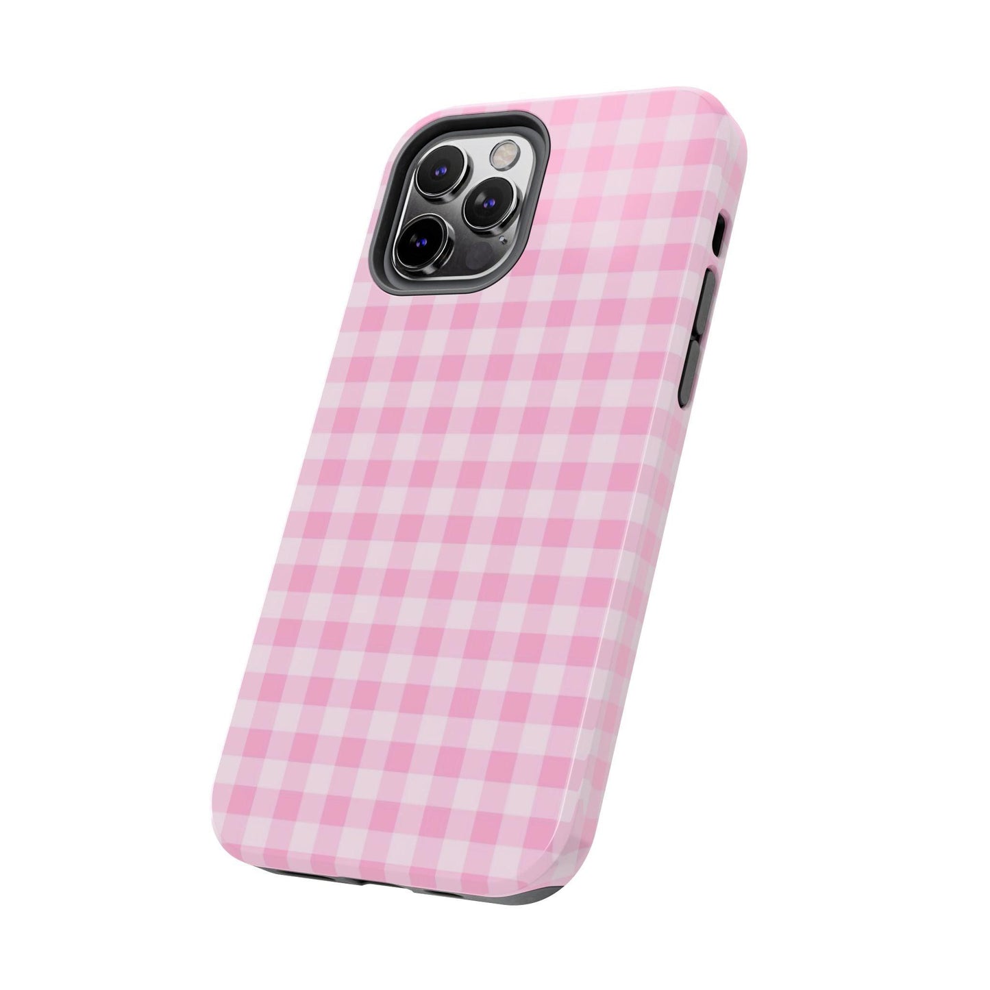 Pink Gingham Tough iPhone Cases