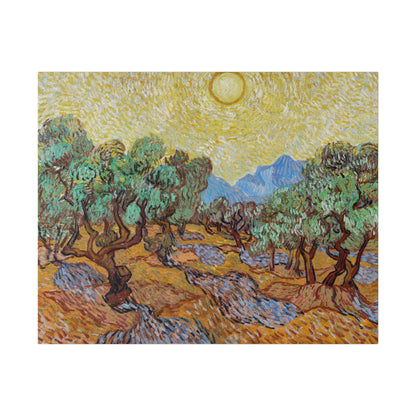 Vincent van Gogh's Olive Trees (1889) famous landscape painting - Matte Canvas, Stretched, 0.75"