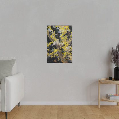 Vincent van Gogh's Blossoming Acacia Branches (1890) famous painting - Matte Canvas, Stretched, 0.75"