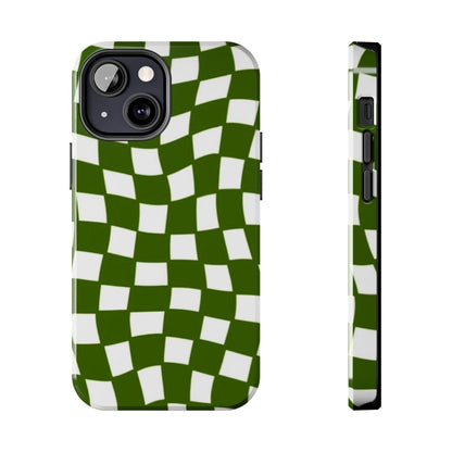 Green Checkmates Tough iPhone Cases