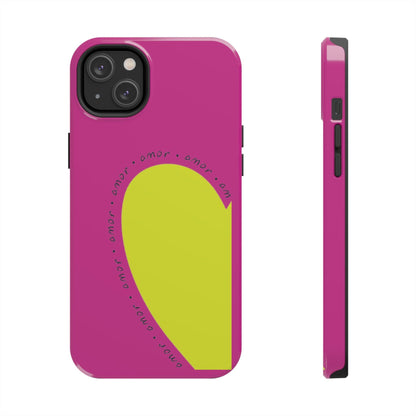 Amor Neon Heart Tough iPhone Cases