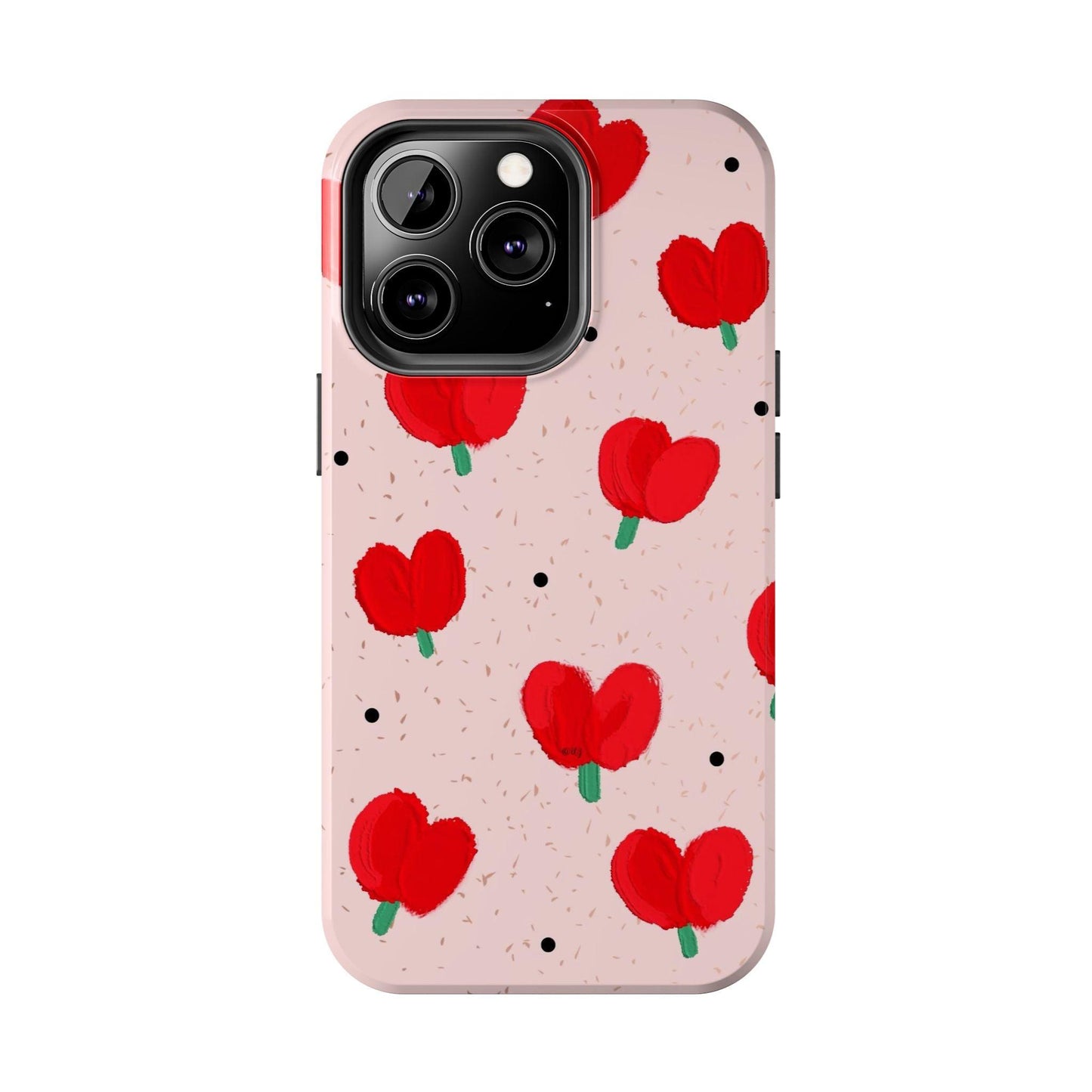 Floral Heart Aesthetic Tough iPhone Cases