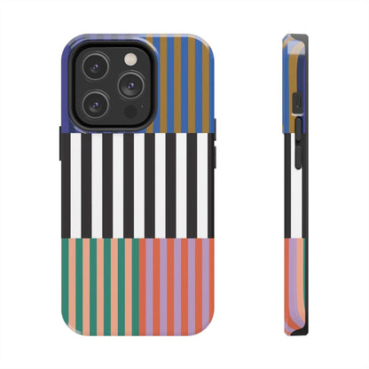 Striped Colorblock Symphony Tough iPhone Cases