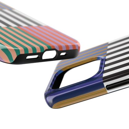 Striped Colorblock Symphony Tough iPhone Cases